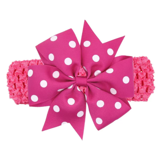 Baby Girl Cute Bow Hairband Baby Hair Accessories Girl Hair Accessories Girl Polka Dot Bow Hair Rope HA10