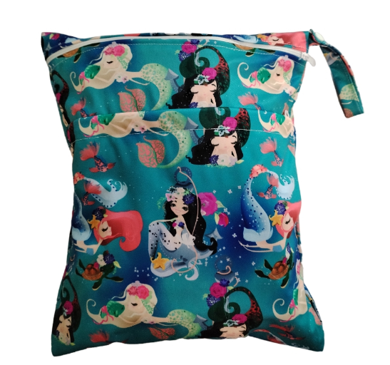 30x37cm Cloth Diaper Wet Dry Bags Double Zipper Mixed Color Printed Portable Waterproof Dag Storage Bag Swimwear Bag C9