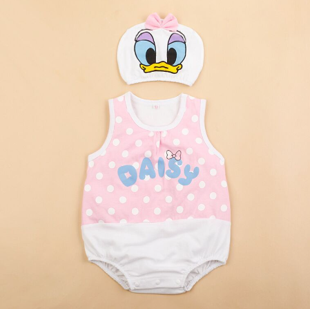 BCBL Baby Boy Girl Romper Cartoon Animal with Hat Mickey Minnie Onesie Outfits