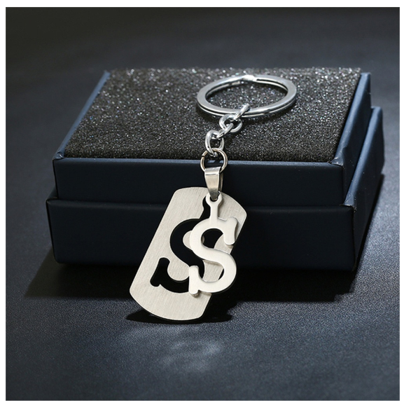 Stainless Steel 26 Letters Keychain Women Men Backpack Purse Charms Metal A To Z Alphabet Pendant With Key Holder For Couple S