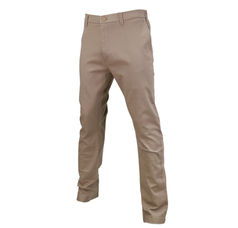 Ultimo Men's Plus Size Plain Casual Pants w/ Stretch Waistband (Khaki)