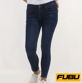 Fubu Girls Denim Long Pants Slimfit Ladies QSB18-0085 Dark Wash