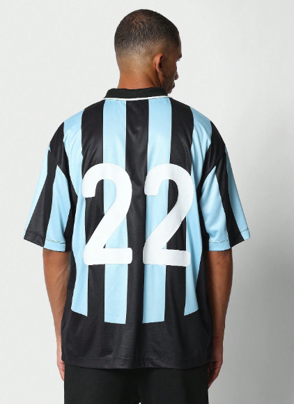 SUMWON Football Stripe Tee With Number Graphic Print