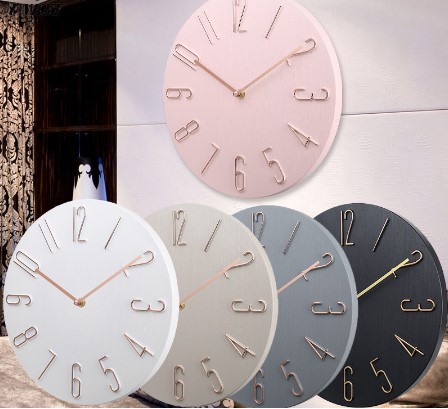 Wall Clock Sleek Silent Living Room Modern Mute Quartz Clock 12 Inches (30Cm)