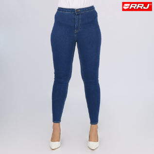 RJ Ladies Basic Denim Hi Waist Pants Power Shaper fitting Trendy Fashion 149011 Medium Shade