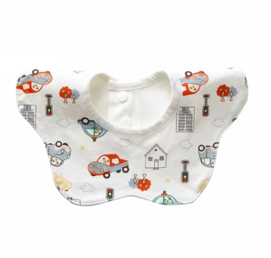 Some Baby Bib Round Petal Printed Cotton Saliva Towel 360 Degree Rotation Burp Cloth ST4