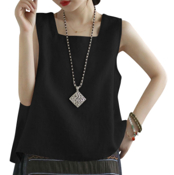 ZANZEA Women Korean Daily Solid Color Sleeveless Square Neck Tanks