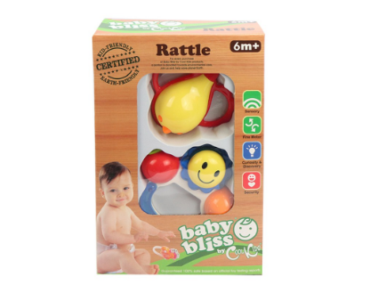 Baby Bliss 2 in 1 Sun and Colorful Rattle, Lead-Free - Developmental Toys