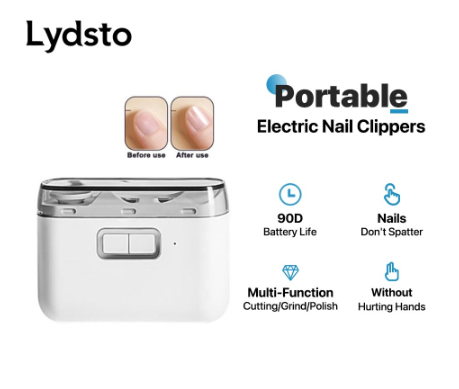 Lydsto Electric Nail Clipper With Light Adult Kids USB Automatic Trimmer