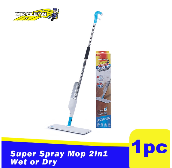 MR CLEAN Super Spray Slim Flat Mop 2in1 Wet or Dry H64