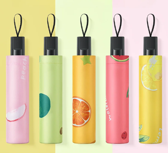 Manual Fruit Sweetheart Umbrella Girl Heart Ins Folding Rain or Rain Dual-use Sun Umbrella Men Women Sunscreen Anti-ultravio