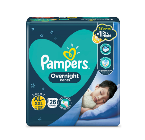 Pampers Overnight Pants Diapers XL 26s x 1 pack (26 pcs) - 13-18kg