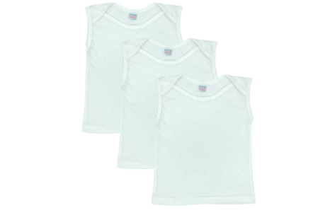 San-ai Infant Baby Plain White Overlap Sando 3 in 1