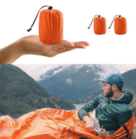 Reusable Emergency Sleeping Bag Camping Travel Waterproof