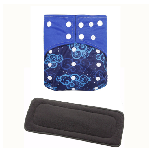 Cloth Diaper 1 Set With Bamboo Charcoal Inserts In Stocks D1