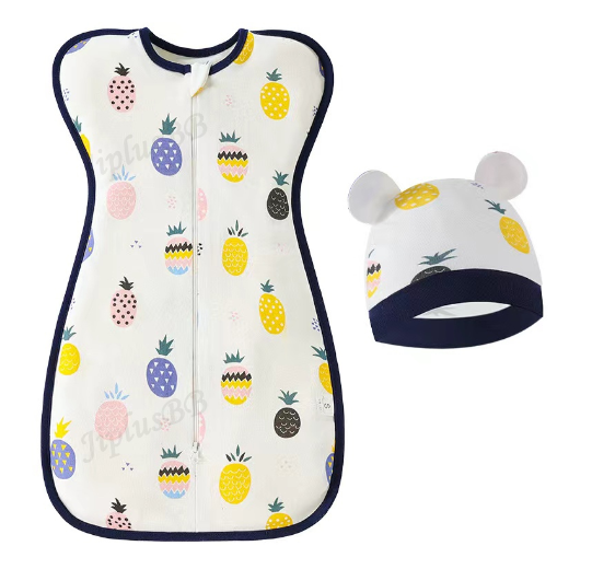 Newborn Swaddle Baby Muslin SW Blanket Hat Set Swaddle Bedding Wrap Blanket Baby Swaddling B14