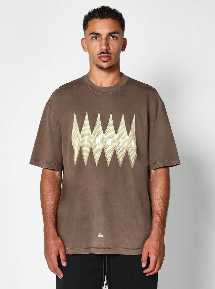 SUMWON Men School Shirts With Graphic Print