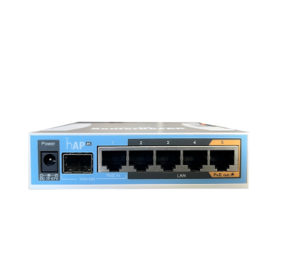 MikroTik hAP ac - Triple chain, dual band Gigabit WiFi Router w/ PoE Out, SFP, and USB Port for 4G