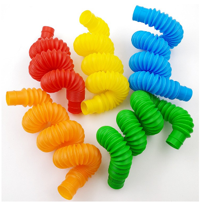 DIY Pop Tube Telescopic Bellows Sensory Fidget Toy Decompression Toys for Kids