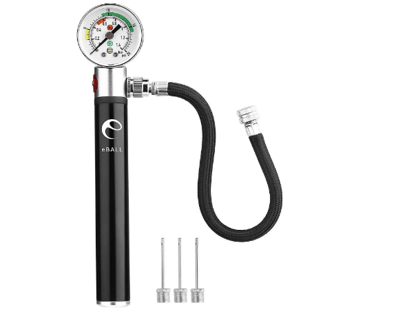 Ball Pump with Pressure Gauge, eBall Sports Ball Air Pump with Inflation Needles & Pressure Release Valve for Basketball, Football, Soccer Ball, Rugby, Volleyball and Other Inflatable Balls