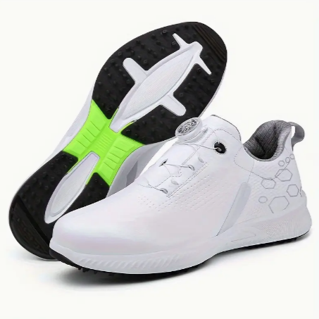 Unisex Professional Golf Shoes With Rotating Buckle, Comfy Non Slip Durable & Breathable Sneakers For Men's & Women's Outdoor Activities