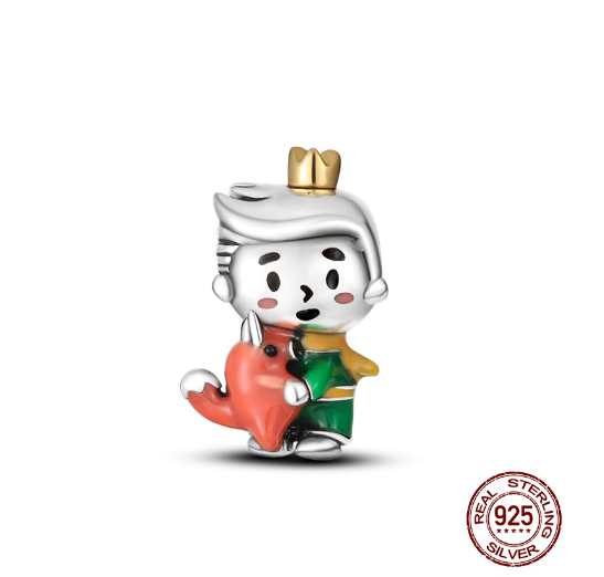 925 Silver Boy Girl Pendant Little Prince Charm Fit Original Pandora Charms Bracelet Beads Fine Jewelry Gift d9