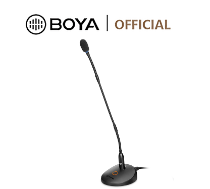 BOYA BY-GM18C Desktop Gooseneck Condenser Microphone 18'' Podium Cardioid Microphones with Mute Button LED Indicator XLR Mic fo