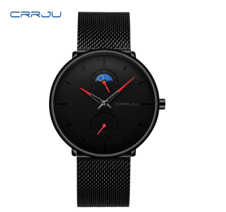 CRRJU Men's Watch Stainless Steel Casual Business Sports Quartz Waterproof 2162 XM No Box M08