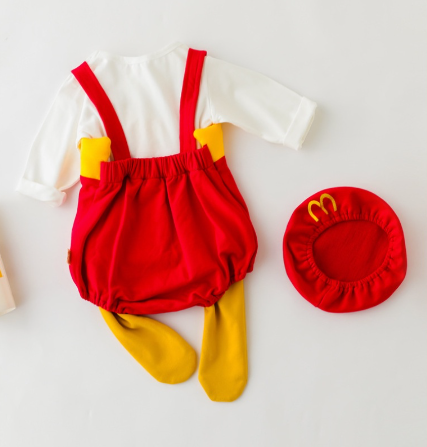 BCBL Baby Mcdo Clothes Food Themed French Fries Outfit Cosplay Halloween Mcdonalds Christmas Born Romper