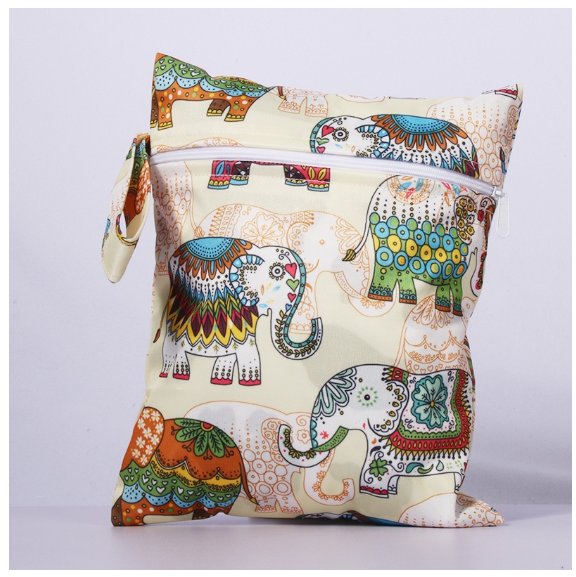 25x20cm Printed Pocket Wet Bag Waterproof Reusable Nappy Bags PUL Travel Baby Nappy Mini Size Wet Dry Bags Wetbags d3