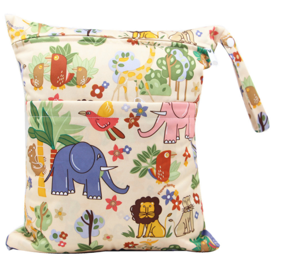 30x36cm Lager Size Diaper Wet Dry Bags Double Zipper Printed Portable Waterproof Bag Storage Bag Swimwear Bag C15