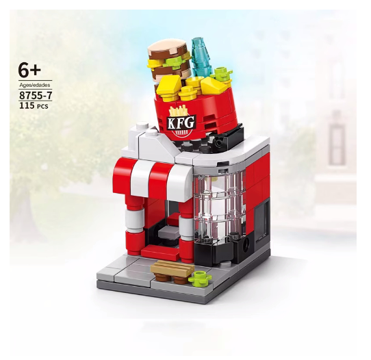 City Series 6 IN 1 SWAT Engineering Vehicle Educational Toy Model Block Toys Boy Children's Day Gift B47