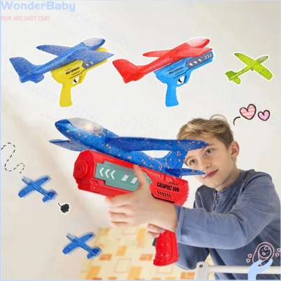 Wonder【COD】 LED Airplane Launcher Toy Outdoor Plane Catapult Toys for Kids Airplane Launcher Gun Toy