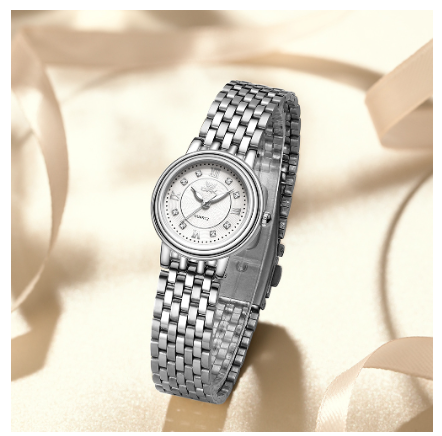OPK Watch For Women Waterproof Original Automatic Stainless Steel Fashion Watch WHITE DIAL SILVER STRAP