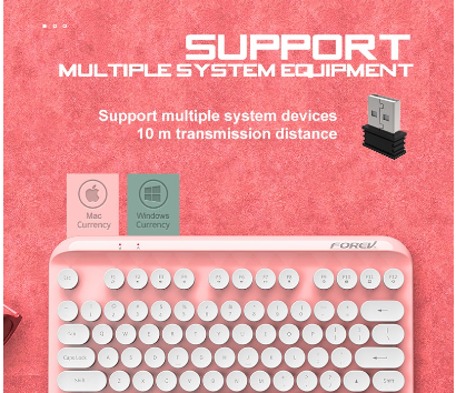 Punk 2.4G USB dangle wireless keyboard business design silence click 78 keys