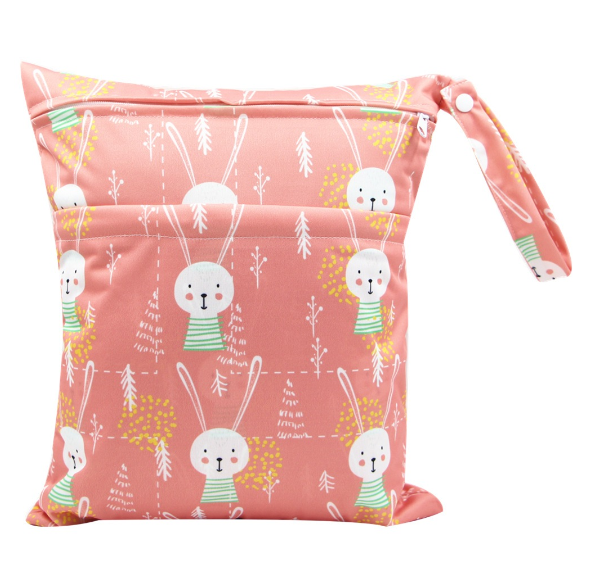 30x36cm Lager Size Diaper Wet Dry Bags Double Zipper Printed Portable Waterproof Bag Storage Bag Swimwear Bag C27