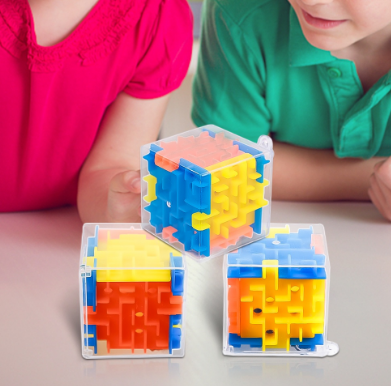 Transparent Cube Beads Toy Kids hand-brain exercise Mini Six-sided Maze Magic 3D breakthrough Game