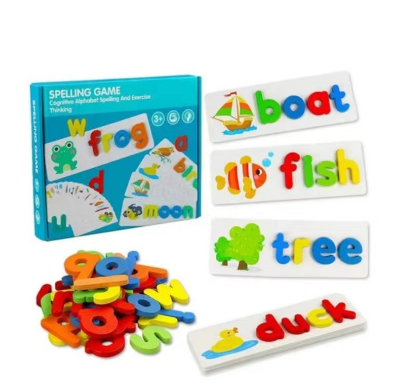Spelling Game Early Learnning Toys Wooden Word Educational Fun Kids toy Toys for Girls Toys for Boys