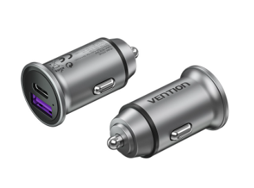 Vention 30W Car Charger QC 4.0 Dual Port Car Fast Charging Type C Usb For iPhone Xiaomi / Huawei / Samsung