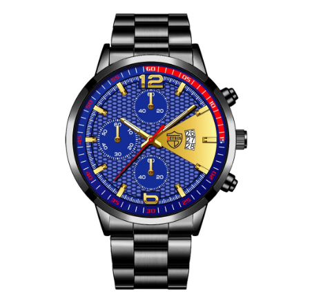 Original Luxury Fashion Waterproof Luxury Stainless Steel Men Quartz Calendar Luminous Watch 003