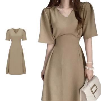 Lovito Women Casual Plain Tie Back Dress L76AD168