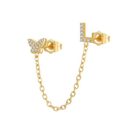 Minimalist Style Fashion Tassel Butterfly Letter Combination Earrings 26 English Letter Earrings Earrings Earrings L