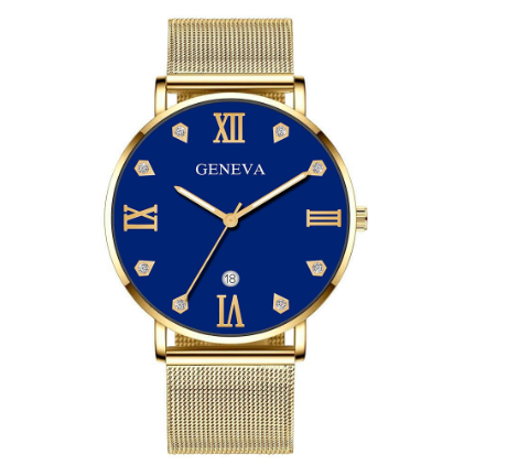Original GENEVA Luxury Diamond Stainless Steel Waterproof Quartz Fashion Watch for men's Women's 4