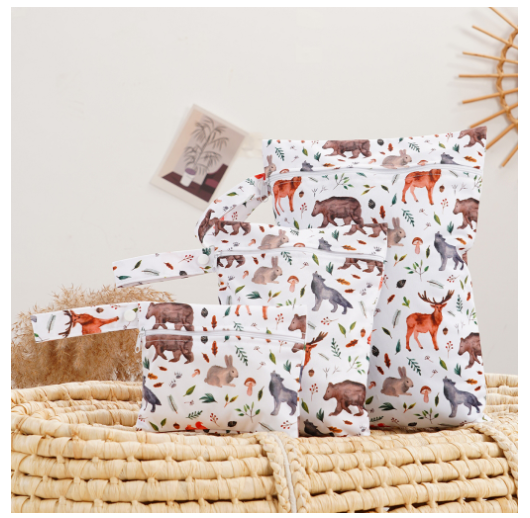 3Pcs Set Cloth Nappy Bags Wet Dry Bags Storage Organiser Waterproof Washable Reusable Large Bag For Diapers Nappy s11