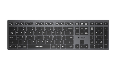 A4Tech FBX50C Bluetooth & 2.4G Wireless, Smooth Scissor Switch Keys, Ultra-slim Keycaps, Keyboard