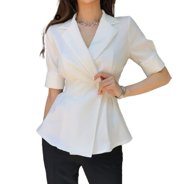 Lovito Women Button Blazer LNE31072 (White)