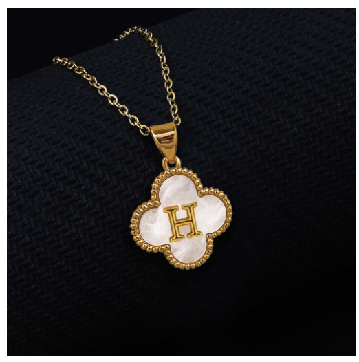 Laj  18k Gold Stainless Steel Initial Necklace SLP LETTER09 with LX885D H