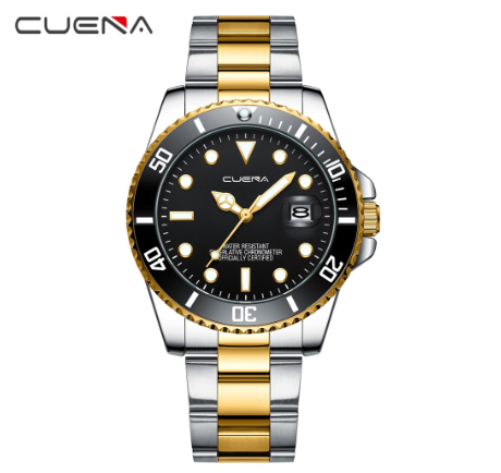 CUENA Men's Watch Original Brand Luminous Fashion Business Stainless Steel Waterproof 6004 005