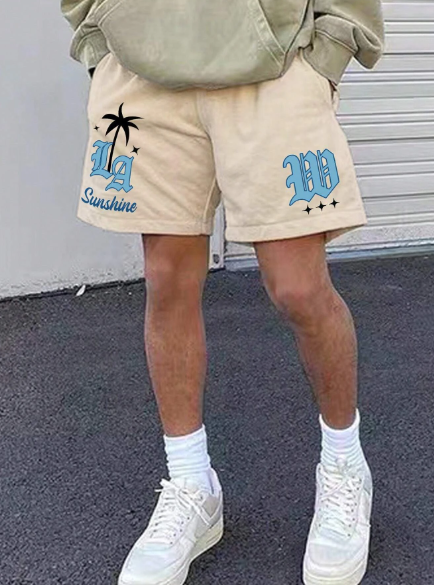 Manfinity Homme Men's Loose Fit Letter Printed Drawstring Waist Shorts