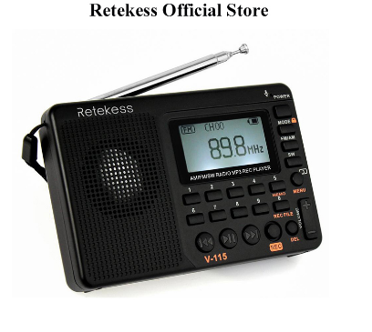 Retekess V115 Portable Am Fm Radio Support Mp3 Micro Sd Tf Card Sleep Timer